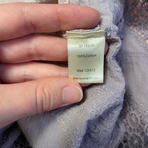 Aratta Stitch Fix Blush Ombre Lace Hem Tank Top Women’s Small Split Back Boho - Picture 7 of 7